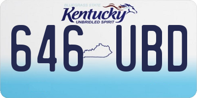 KY license plate 646UBD
