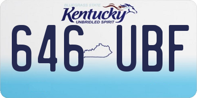 KY license plate 646UBF