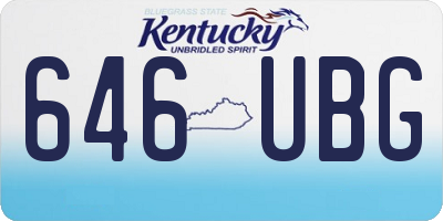 KY license plate 646UBG