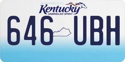 KY license plate 646UBH