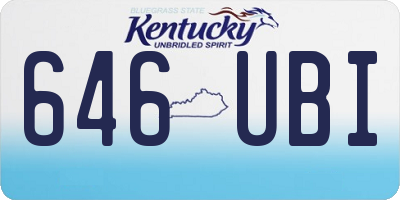 KY license plate 646UBI