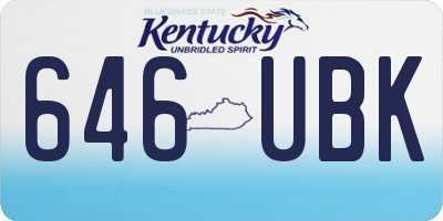 KY license plate 646UBK