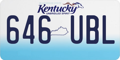KY license plate 646UBL