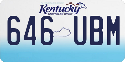 KY license plate 646UBM