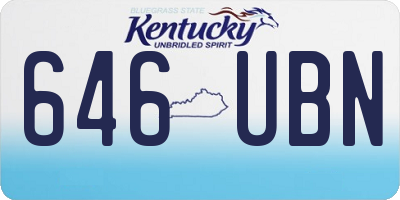 KY license plate 646UBN