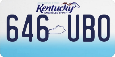 KY license plate 646UBO