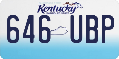 KY license plate 646UBP