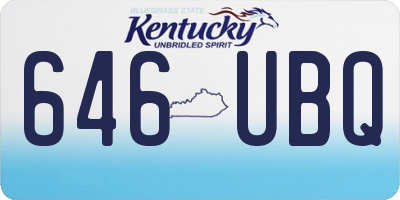 KY license plate 646UBQ