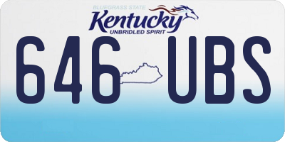 KY license plate 646UBS