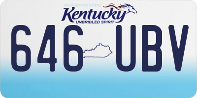 KY license plate 646UBV