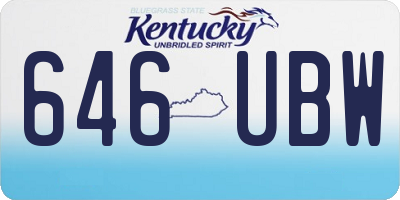 KY license plate 646UBW