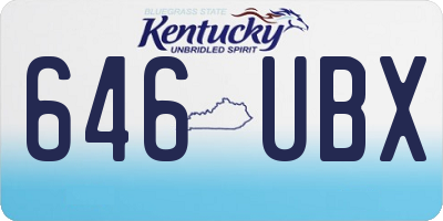 KY license plate 646UBX