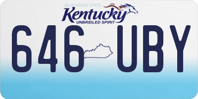 KY license plate 646UBY