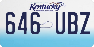 KY license plate 646UBZ