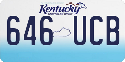 KY license plate 646UCB