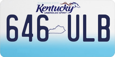 KY license plate 646ULB