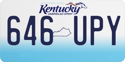 KY license plate 646UPY