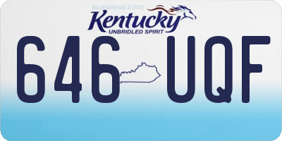 KY license plate 646UQF
