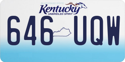 KY license plate 646UQW