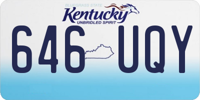 KY license plate 646UQY