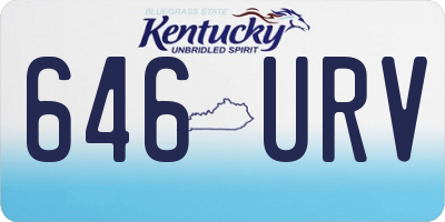 KY license plate 646URV
