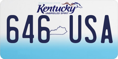 KY license plate 646USA