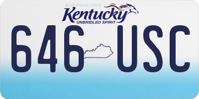 KY license plate 646USC