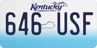 KY license plate 646USF