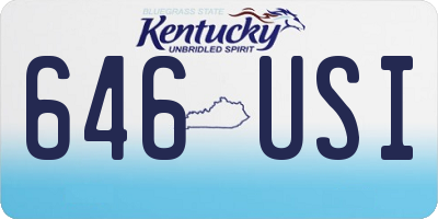 KY license plate 646USI
