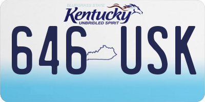 KY license plate 646USK