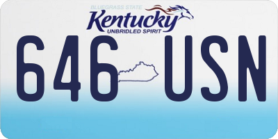 KY license plate 646USN