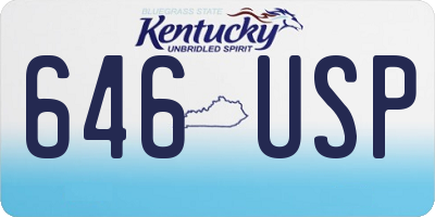KY license plate 646USP