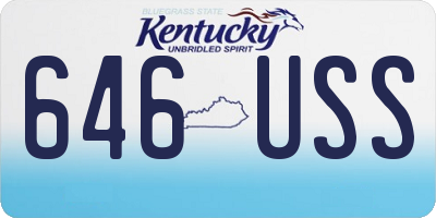 KY license plate 646USS