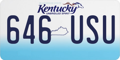 KY license plate 646USU