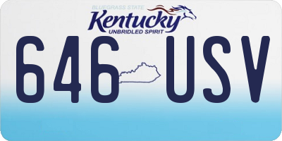 KY license plate 646USV