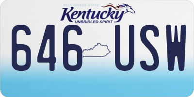 KY license plate 646USW