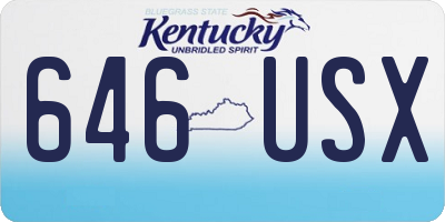 KY license plate 646USX