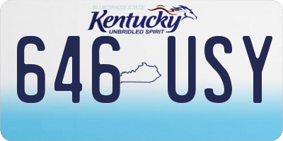 KY license plate 646USY