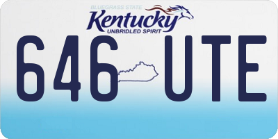 KY license plate 646UTE