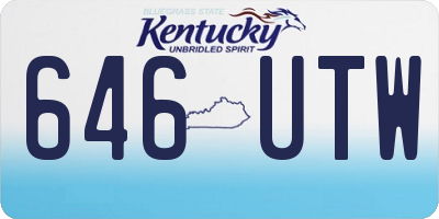 KY license plate 646UTW