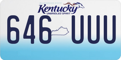 KY license plate 646UUU