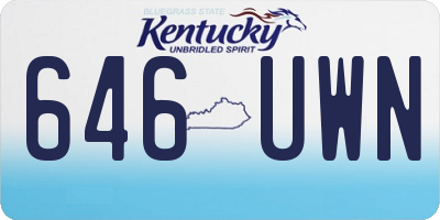 KY license plate 646UWN