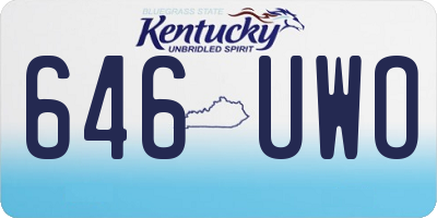 KY license plate 646UWO