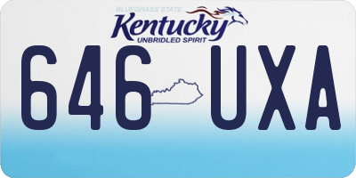 KY license plate 646UXA