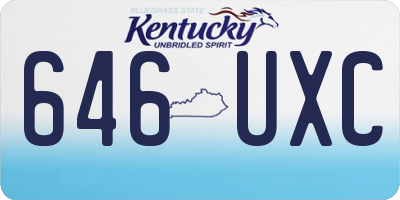 KY license plate 646UXC