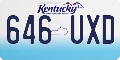 KY license plate 646UXD