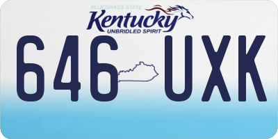 KY license plate 646UXK