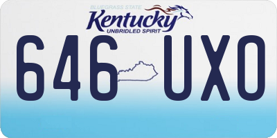 KY license plate 646UXO