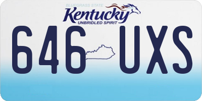 KY license plate 646UXS