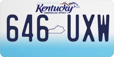 KY license plate 646UXW